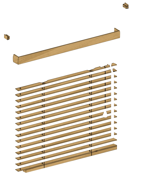 Persiana Veneciana de Madera, 25mm, A Medida, Venecianas Madera y Bambú, Venecianas